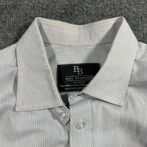 Big And Tall Rockabilly Western Wear Light Blue Striped Button Up - Picture 2 of 7